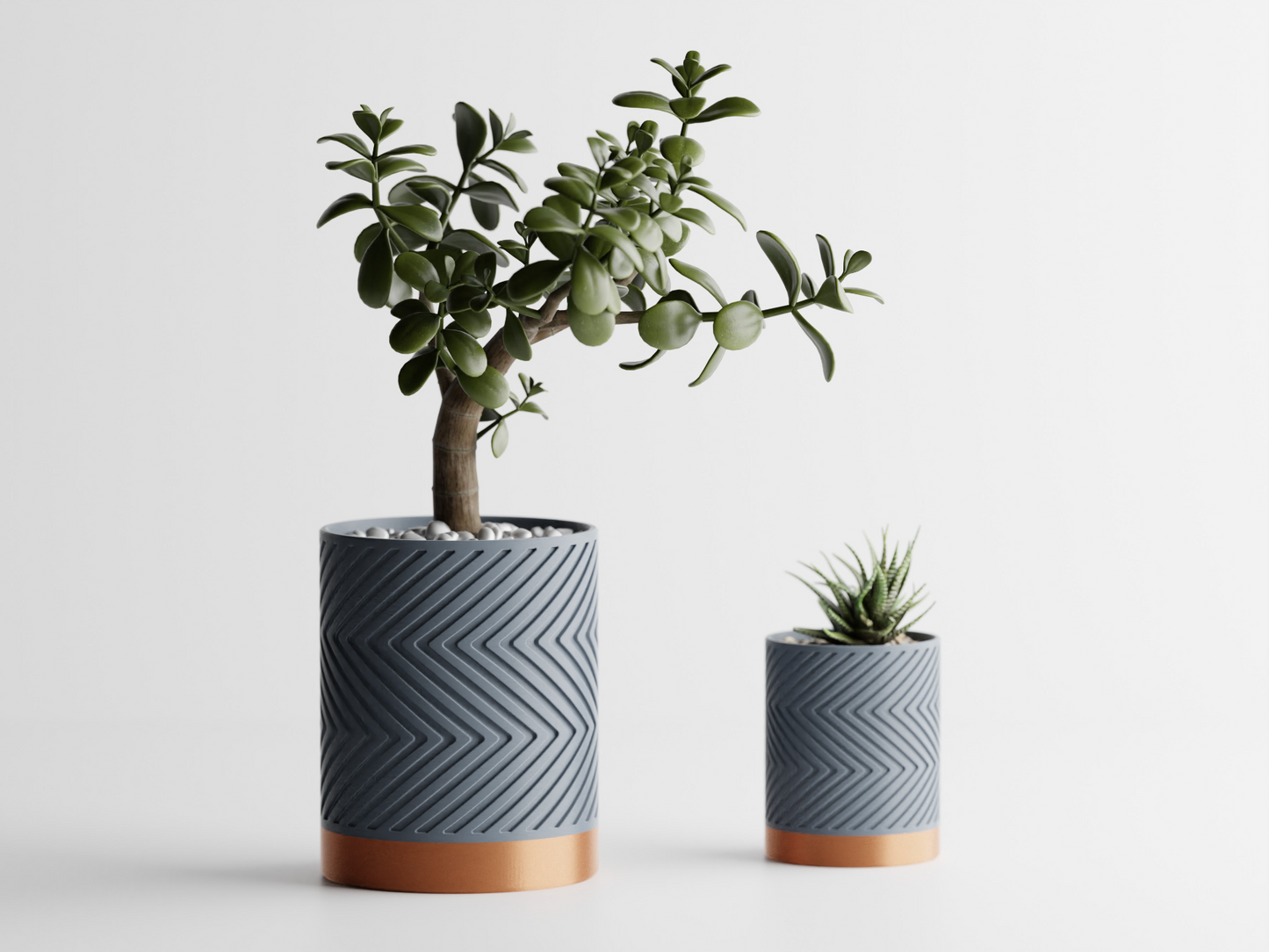 Two-Tone Zigzag Plant Pot Home Decoresion Eco-Freindly Pots
