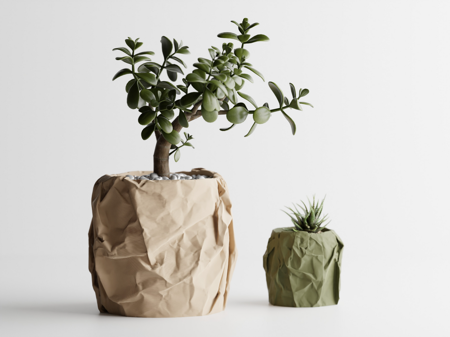 Crumbled Paper Plant Pot Home Decoresion Eco-Freidnly Pots