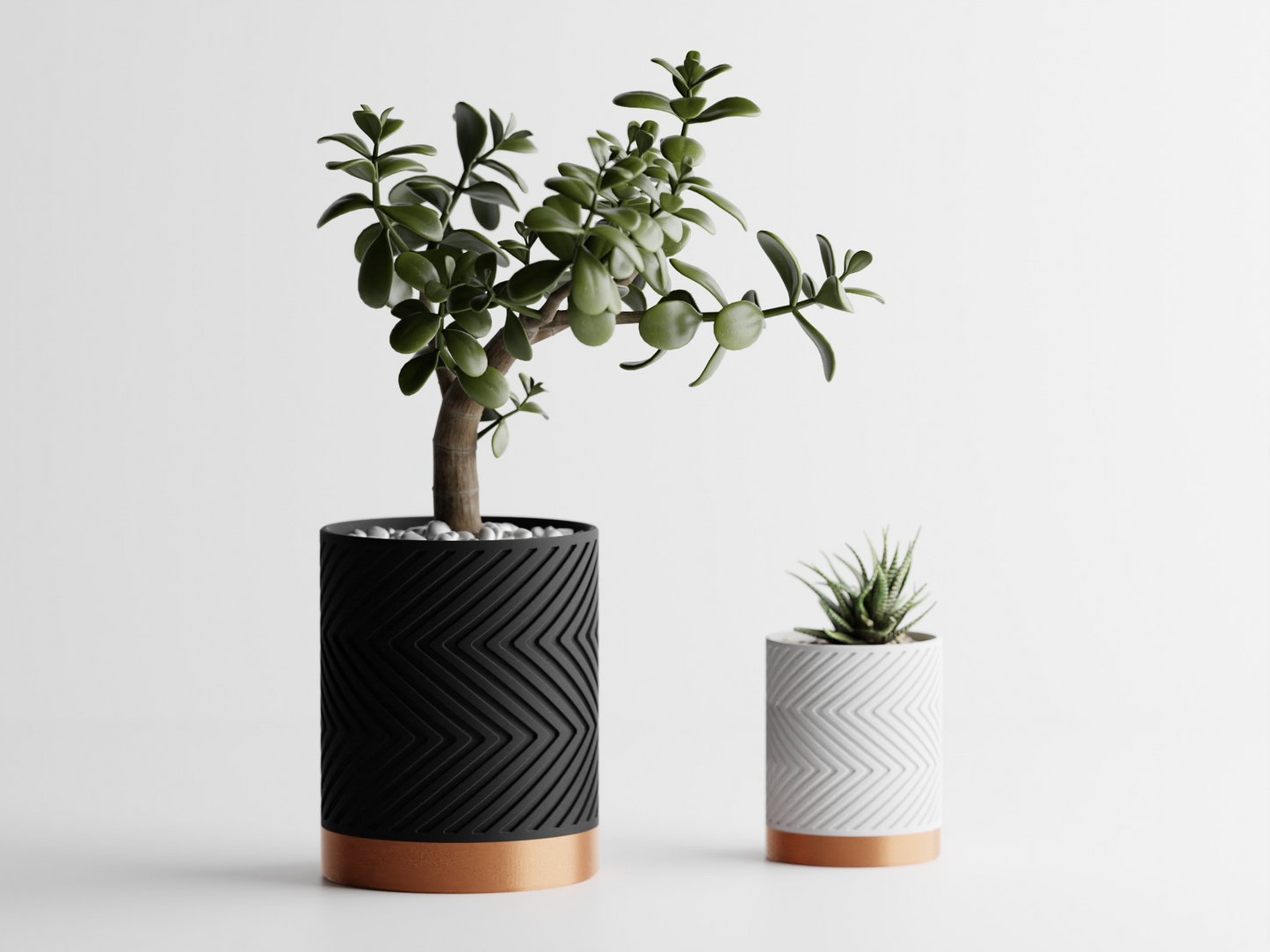 Two-Tone Zigzag Plant Pot Home Decoresion Eco-Freindly Pots