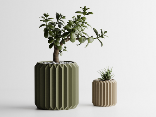 Plant Pot Big Ribbed Triangle Flower Pot Home Decoresion Eco-Freiandly Pots