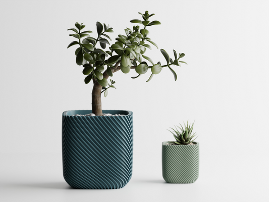 Plant Pot Rib rounded cube Flower Pot Home Decoresion Eco-Freindly Pots